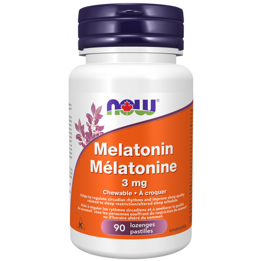 NOW Melatonin 3 mg Peppermint Chewable Lozenges