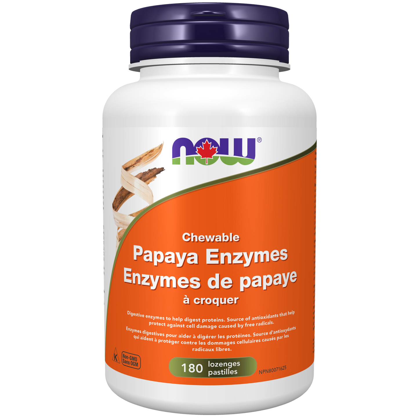 NOW Papaya Enzymes Chewable Lozenges