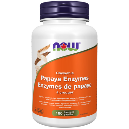 NOW Papaya Enzymes Chewable Lozenges