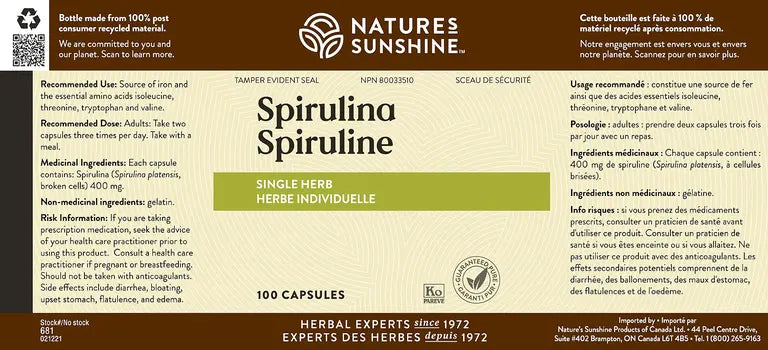 Nature's Sunshine Spirulina