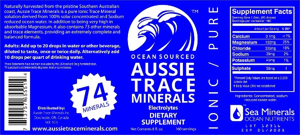 Trace Minerals Drops (Aussie) RCP Approved